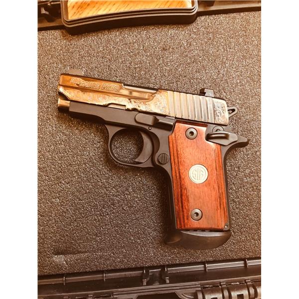 P238 Sig Sauer P 238 ENGRAVED nitron slide, rosewood grips. Hard to find, .380 acp 798681507870 2.7 " barrel 238-380-ESR