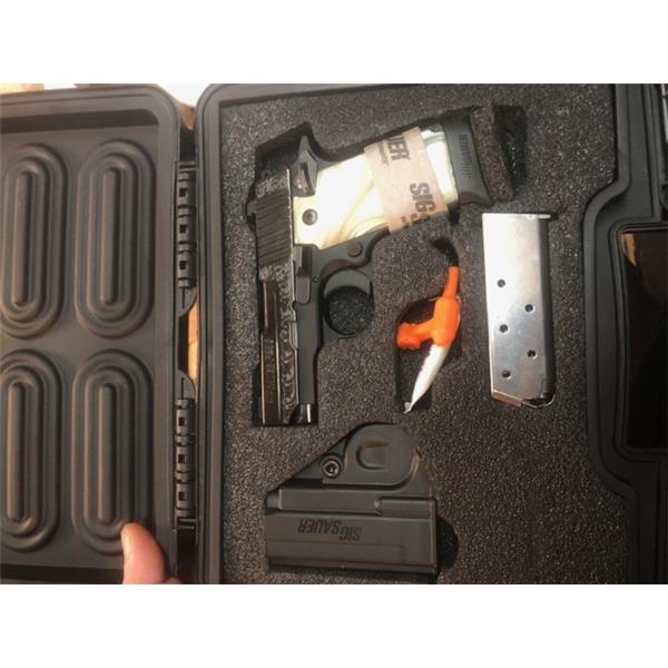 .380 ACP sig sauer p238 380acp engraved polished pearl grip like new edc pistol 798681455829 3 inch " barrel 238-380-esw