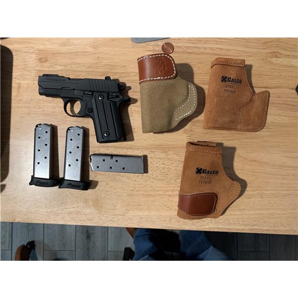 .380 ACP Sig Sauer P238 - 3 mags Night Sights holsters 238