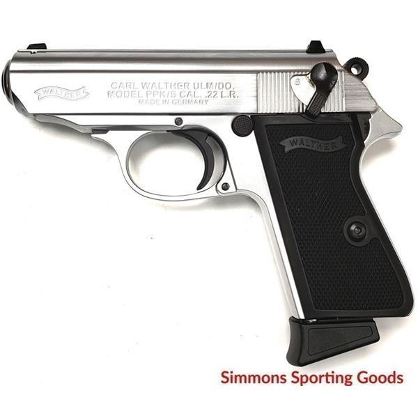.22 LR Walther PPK/S 3.35" 22LR Semi-Auto Pistol w/ Nickel Finish 5030320 3 inch " barrel