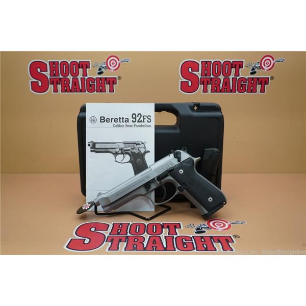 9mm Luger (9x19 Para) Beretta 92FS Inox 4.9" w/Case $10S&H NoCCFees 4 inch " barrel