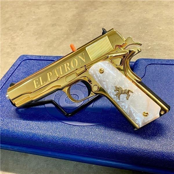 .38 Super 1911 NIB Colt "El Patron" Series 70 Govt 38 Gold Plated RARE 098289112293 5 inch " barrel