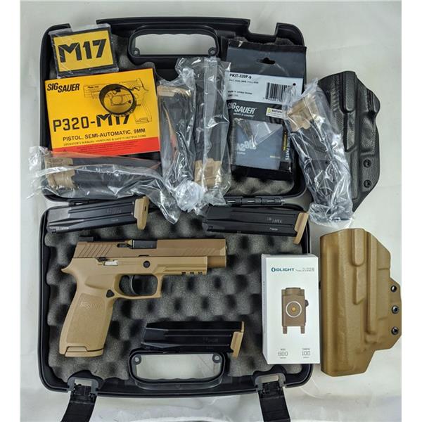 9mm Luger (9x19 Para) Sig Sauer P320 M17 8 mags 21rd 17rd Olight Holsters NS 320F-9-M17 320 798681582679 5 inch " barrel
