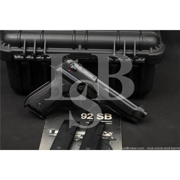 9mm Luger (9x19 Para) Beretta Model 92SB 92 SB 92-SB Blue 5" Semi Auto Pistol MFD 1982