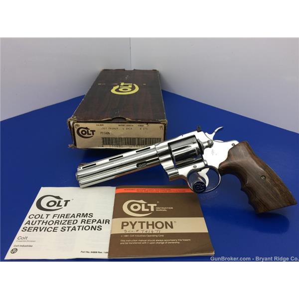 .357 Mag. 1985 Colt Python Mag 6" *DESIRABLE ULTIMATE BRIGHT STAINLESS FINISH* 6 inch " barrel
