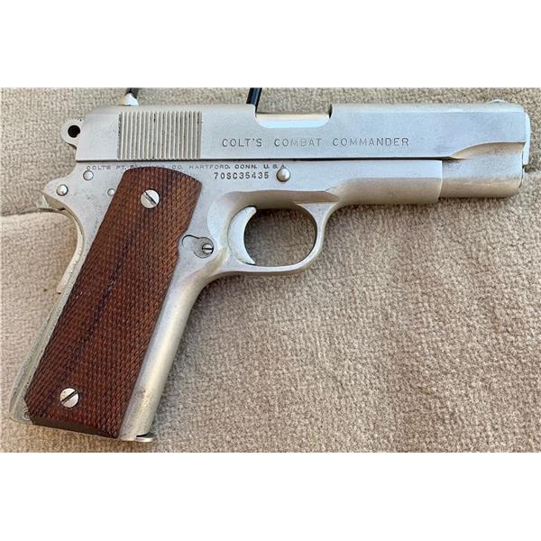 .45 ACP Colt Combat Commander (1974) 4" - .45ACP brushed finish w/ wood grips 4 inch " barrel