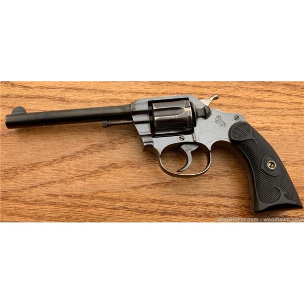 1917 COLT 6" BLUE POLICE POSITIVE .32 ORIGINAL GRIPS W/ VINTAGE AMMO