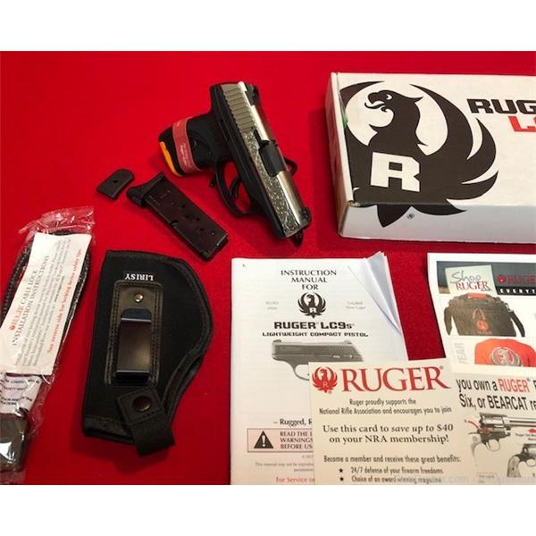 9mm Luger Ruger / Sturm, & Co. LC9s Engraved Nickel pistol 3.1" Barrel, No Reserve! 3 inch " barrel