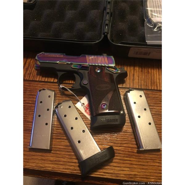 .380 ACP NEW Sig Sauer P238 RAINBOW TITANIUM with 4 MAGAZINES 3 inch " barrel
