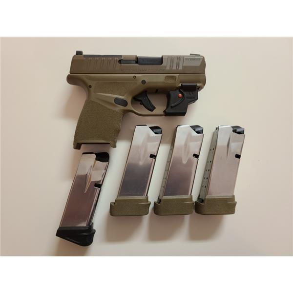 9mm Luger Springfield Armory Hellcat OSP in FDE w/Viridian Laser & Extra Mags 706397933951 HC9319FOSP 3 inch " barrel