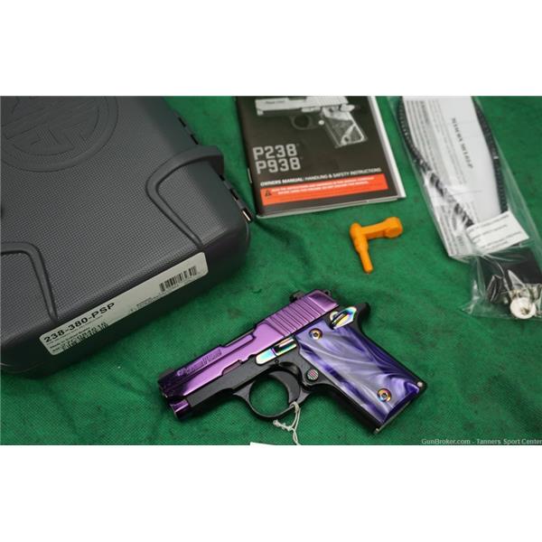 .380 ACP UNFIRED Sig Sauer P238 238-380-PSP Purple Slide 380acp Like New LNIB 3 inch " barrel