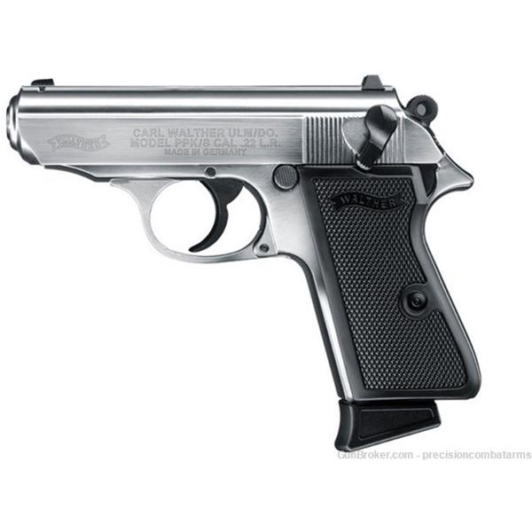 .22 LR Walther Arms NIB PPK/S Nickle Finish 10+1 .22lr Threaded Barrel Made in Germany 723364200267 3 inch " barrel 5030320