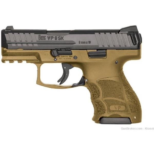9mm Luger Heckler & Koch / H&K HK VP9SK New 81000291 10 13 rd Mags VP9 Brown SK FDE 642230262225 3 inch " barrel