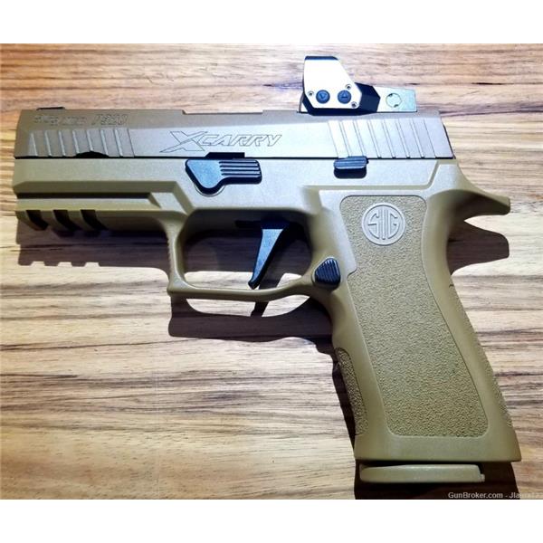 9mm Luger P320 X-Carry Tacops Sig Sauer X-CARRY Coyote Tan with Romeo1 Sight & 3 MAGS 320XCA-9-COY-RX