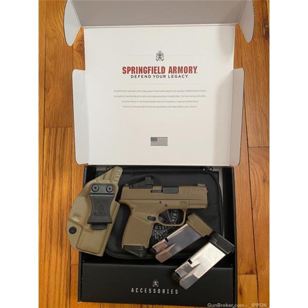 9mm Luger Hellcat OSP Springfield Armory 3? Micro-Compact FDE w/ Shield SMSc APEX Tactictical Trigger 3 inch " barrel