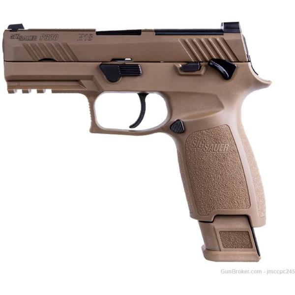 9mm Luger Factory New Sig Sauer p320 M18 Carry Pistol Coyote Tan Optics Ready