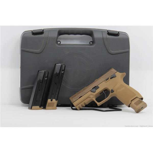 9mm Luger P320 M18 Carry Used Sig Sauer P320CA 3.9" Coyote 3 MagsNight SightS Optic Ready 122-18-10 inch " barrel