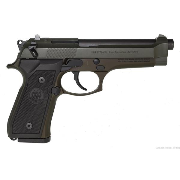 92 FS Rare Beretta 92FS OD Green 9mm Luger Olive Drab 5 inch " barrel