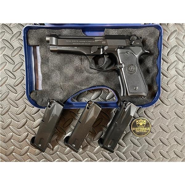 9mm Luger (9x19 Para) Beretta 92Fs Italian-Le Model - 92FS 9MM PSTL BL 3 DOT UPC 082442072081 BEREJS92F630 5 inch " barrel