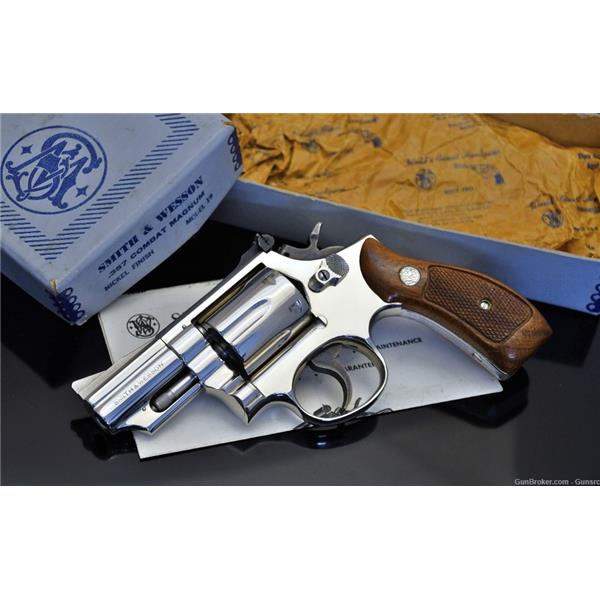 .357 Mag. Smith & Wesson / S&W STUNNING 2 1/2" 19-3 MAGNUM NICKLE COMBAT REVOLVER NIB MFG 1974 NR inch " barrel