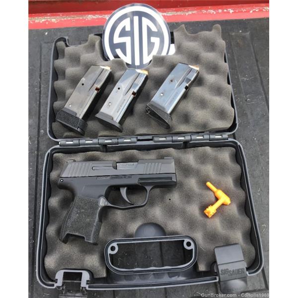 9mm Luger Sig Sauer SIG P365 Nitron Micro-Compact, night sights, 3 original mags inch " barrel