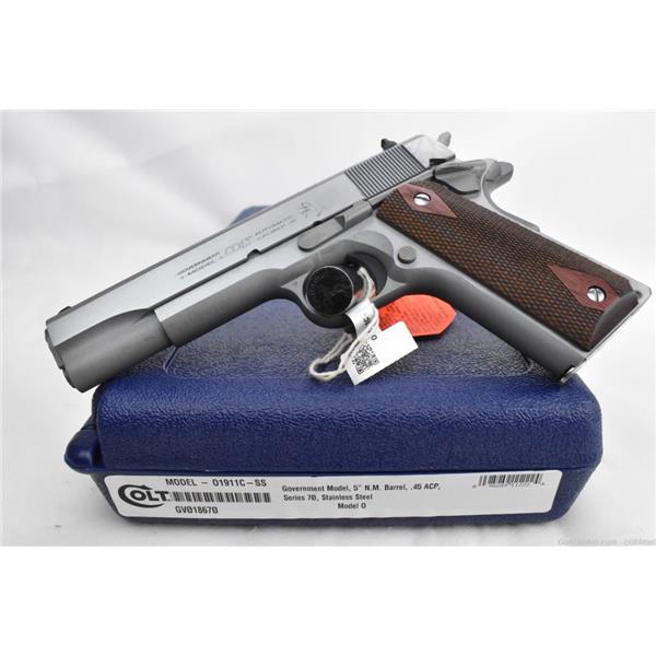 Colt Classic 1911 Govt .45 ACP Stainless Steel O1911C-SS - BRAND NEW 5 inch " barrel