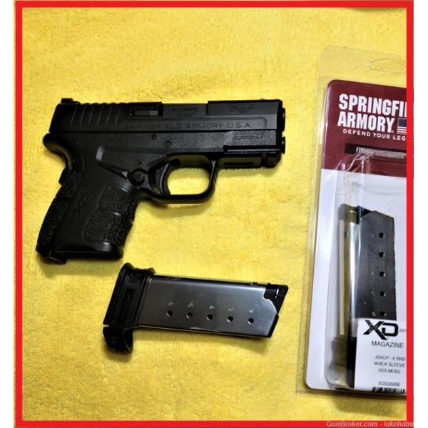 .45 ACP XD-S Springfield Armory XDS Mod.2 w/ FO Sight & 2 x 6 round mags 706397919030 XDSG93345B 3 inch " barrel