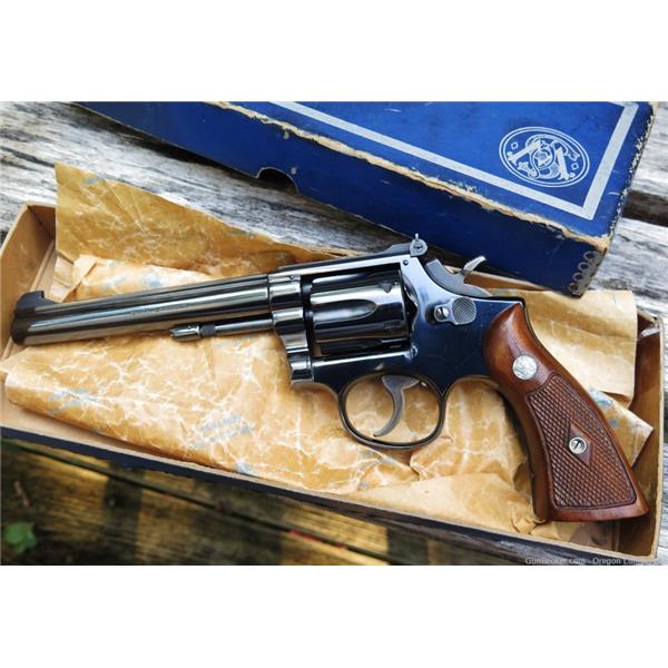 .22 WMR Smith & Wesson / S&W 48 22 Magnum 6" Early No dash 4-screw P&R Boxed Nice! 1st Yr! Like 17 6 inch " barrel