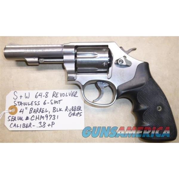 .38 Special S&W Model 64-8 .38+P Used Revolver, Stainless with 4" Barrel, CA Legal