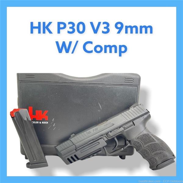 9mm Luger P30 (V3) Heckler & Koch / H&K V3 17rd Like New - W/ Comp 2 Magazines