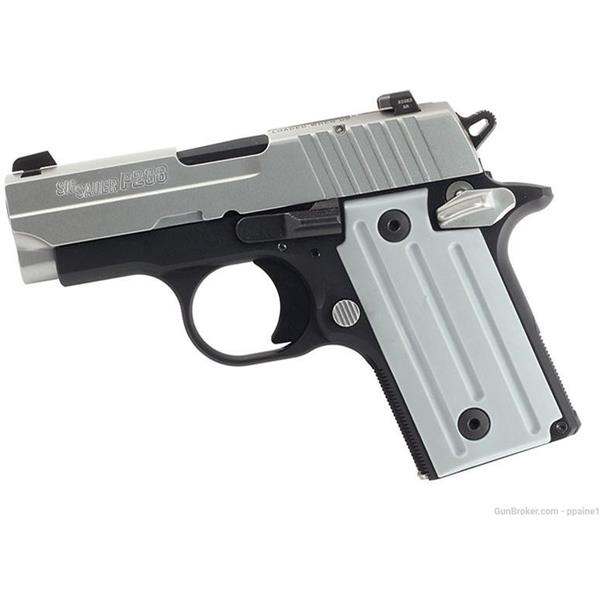 .380 ACP NIB SIG SAUER P238 STAINLESS SLIDE CONTROLS GRIPS 3 inch " barrel