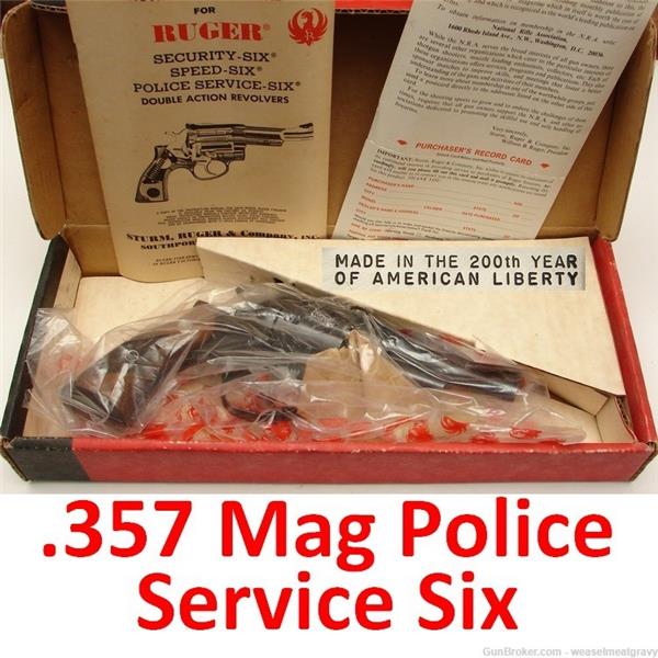 ruger police service six revolver circa 1987.