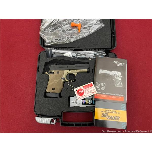 9mm Luger New! Sig Sauer P938 Combat 938 two tone FDE 798681532643 938-9-CBT