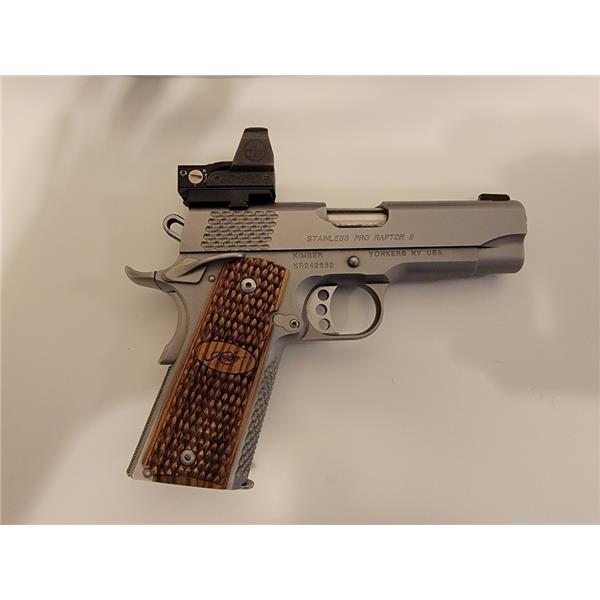 .45 ACP Pro Raptor II Kimber ll ultra .45acp brushed stainless Leopold scope 4 inch " barrel