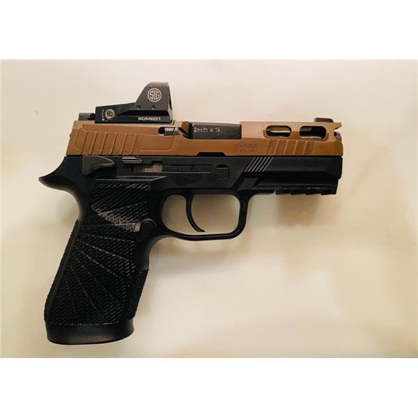 9mm Luger Sig Sauer “Loaded” P320 Compact w/ Wilson Combat Grip Module, 3 slides and Optic 798681558698 320C-9-BSS-MS 4 inch " barrel