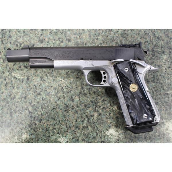 .38 Super Colt 38 1911 Engraved As-Is 5 inch " barrel
