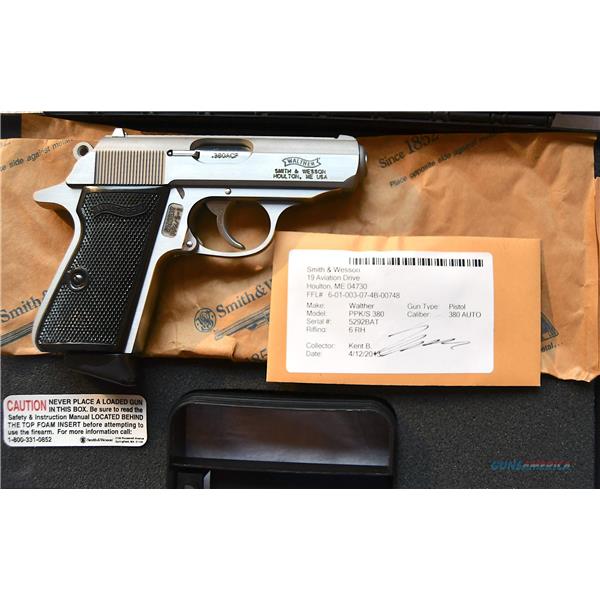 .380 (all) SMITH & WESSON INC WALTHER PPK/S .380ACP Stainless RARE S&W-Made Model (FREE SHIPPING)