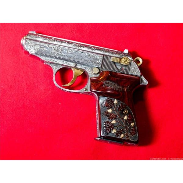 .380 ACP PPK/S Walther Arms One of a Kind, PPK .380, Full-Coverage Engraving with Inlaid Grips
