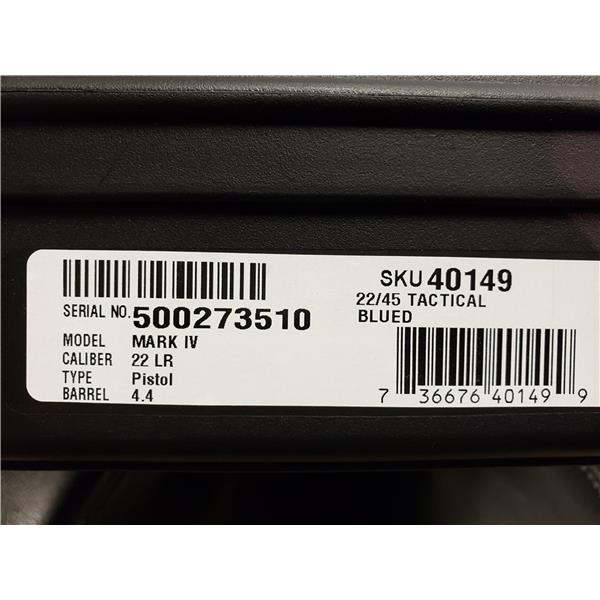 .22 LR READY2SHIP! NEW RUGER MKIV 22/45 TACTICAL 4.4 MARK IV THREADED 22 45 TB 736676401499 4 inch " barrel 40149 MK .45 GREY GOLD