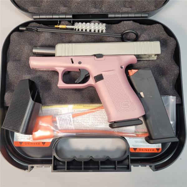 9mm Luger G43X Glock 43X Pink Champagne Pistol w/ 2 10rd Magazines in Case 3 inch " barrel