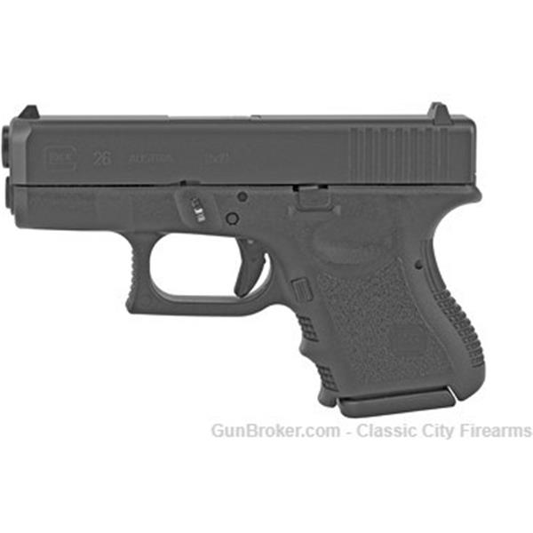 9mm Luger G26 Glock Gen 3 26 10rd 3.43" Black 2 Magazines *Austria Made* inch " barrel