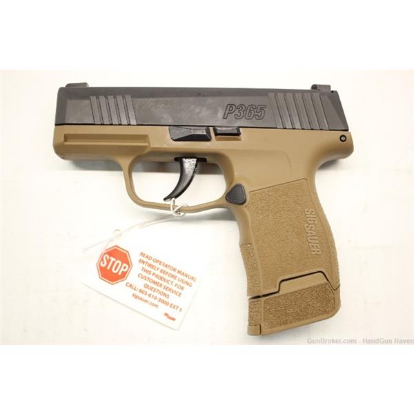 9mm Luger Sig Sauer P365 Nitron Micro-Compact Pistol 798681650897 3 inch " barrel
