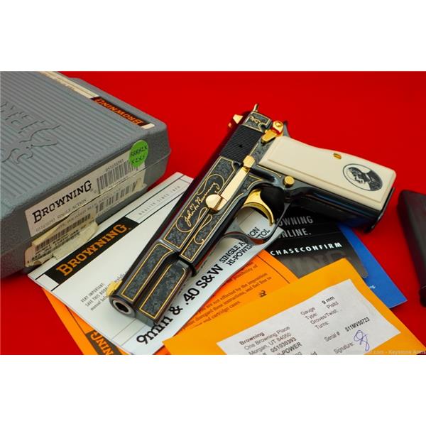 9mm Luger Ultra Rare Browning Hi-Power 150th Anniversary Factory Engraved Collector Consignment