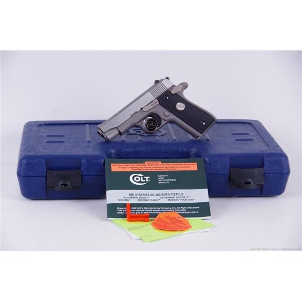.380 ACP 1911 Government 1998 Colt Pocketlite 380 Nickel/Stainless with Original Box 8-207 3 inch " barrel