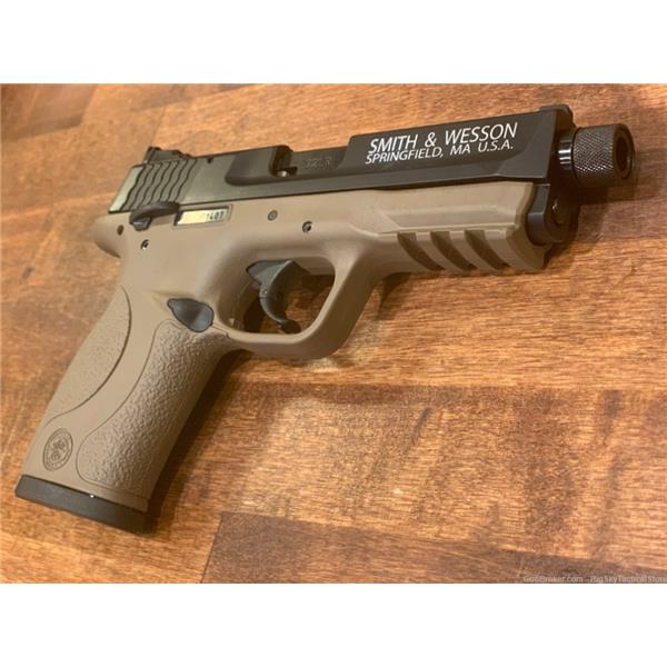 .22 LR M&P22c Smith & Wesson / S&W M&P22 Compact FDE 22LR 2-10rd Mag 22 Threaded Barrel NIB 022188868432 10242 4 inch " barrel