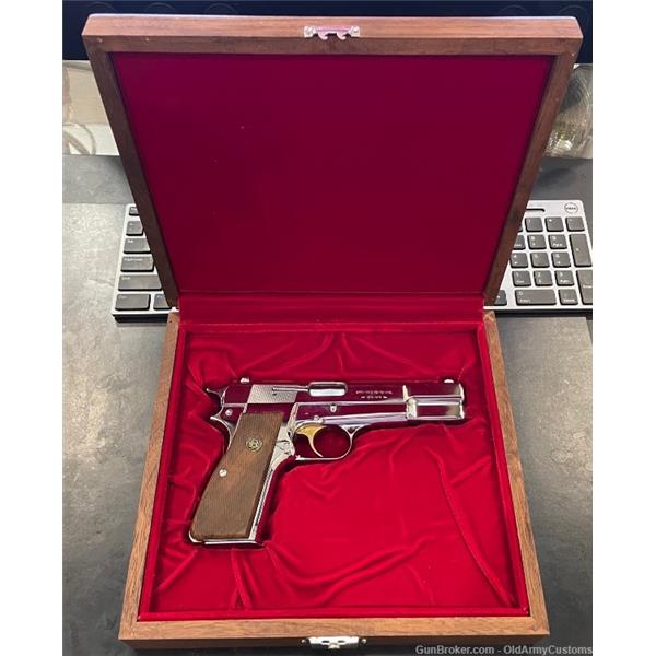 9mm Luger Hi-Power Browning Hi Power Centennial Edition in Bright Nickel - New and Unfired 5 inch " barrel