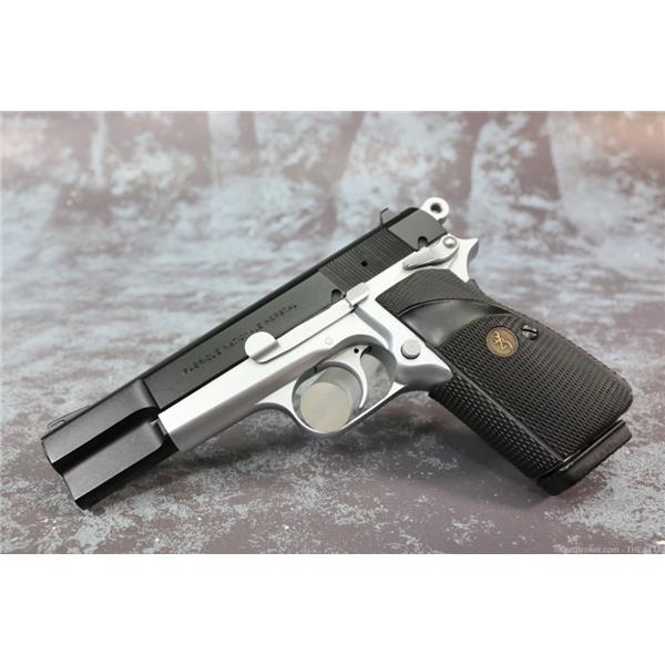 9mm Luger Hi-Power BROWNING HI POWER 2 TONE SILVER CHROME RING HAMMER NEAR MINT