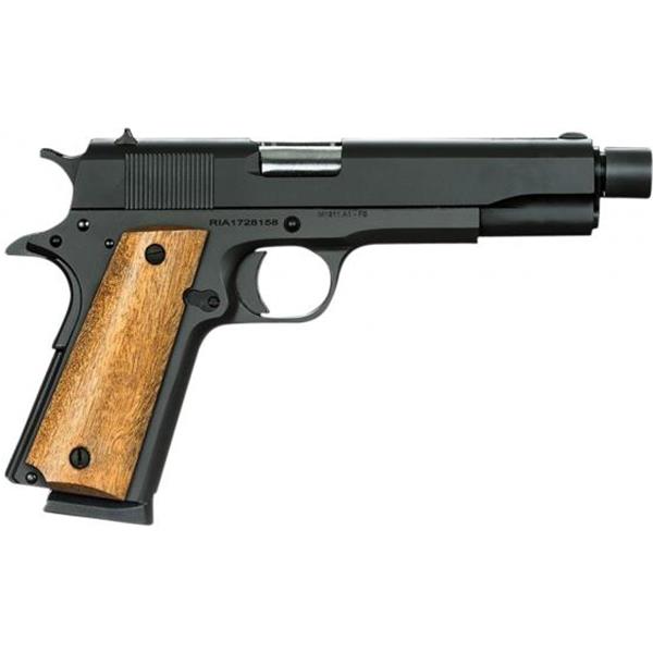 1911 Rock Island Armory 51473 GI Standard FS 45 ACP Single 5" 8+1 Wood Grip Black Parkerized Slide 4806015514732
