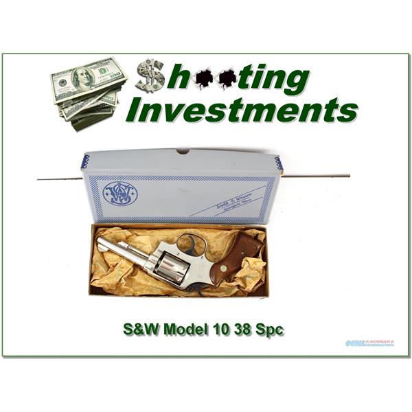 .38 Special Smith & Wesson Model 10-7 4in polished nickel 38 ANIB