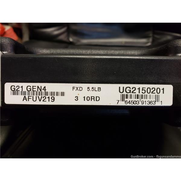 G21 GEN4 ACTUAL PICS! NEW! GLOCK 21 G4 .45 ACP 4.6" 10RD 45 45ACP .45ACP 10 G45 764503913631 5 inch " barrel UG2150201 RAIL 9 41 AR 13 203